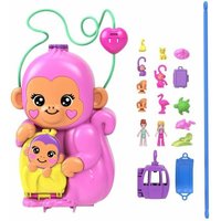 Baby Doll with Accessories Polly Pocket Mommy Monkey and Baby