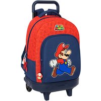 School Rucksack with Wheels Super Mario Trick Red Dark blue 33 x 45 x 22 cm