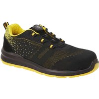 Portwest Compositelite Wire Lace Knit Safety Trainers Black / Yellow Size 10