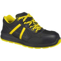 Portwest Compositelite Mersey S1P Safety Trainers Black / Yellow Size 10