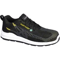 Portwest Eco Fly Composite Safety Trainers Black / Yellow Size 13