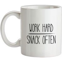 Work Hard Snack Often mug.