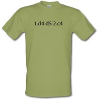 1. D4 D5 2. C4 Queen’s Gambit Chess Opening male t-shirt.