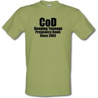 CoD Keeping Teenage Pregnancy Down Since 2003 male t-shirt.