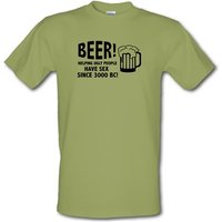 Beer! Helping Ugly People Have Sex Since 3000BC! male t-shirt.