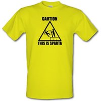 Caution This Is Sparta male t-shirt.