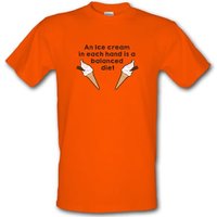 An Ice Cream In Each Hard Is A Balanced Diet male t-shirt.