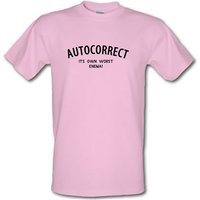 Autocorrect - its own worst enema male t-shirt.