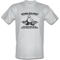 Arguing With Idiots Is Like Playing Chess With A Pigeon male t-shirt.