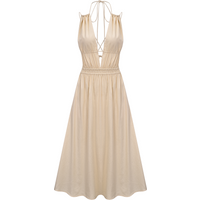 Hattie Cream Cotton Maxi Dress