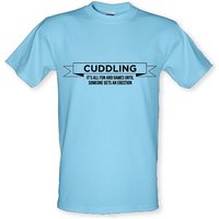 Cuddling- It's all fun and games until someone gets an erection male t-shirt.