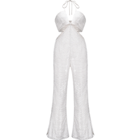 Marcie White Sequin Flare Jumpsuit