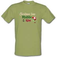 Christmas Time Mistletoe & Wine male t-shirt.