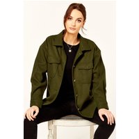 Khaki Oversized Pocket Detail Shacket