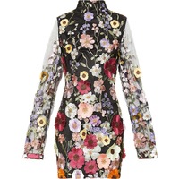 Maeva Black Floral Motif Mini Dress
