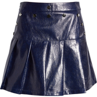 Nina Navy Vegan Leather Mini Skirt