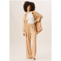 Camel Textured Pull On Wide Leg Trousers