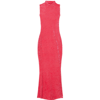Lana Pink Fitted High Neck Dress