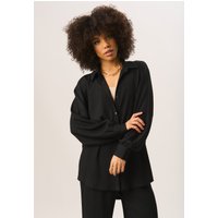 Black Textured Oversize Fit Long Sleeves Shirt