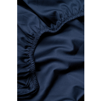 Navy Classic Organic Cotton Sateen Weave Fitted Sheet