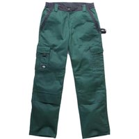 Dickies Mens Industry 300 Two Tone Work Trousers Green / Black 42" 33"
