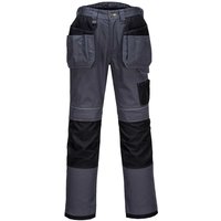 Portwest PW3 Mens Holster Work Trousers Grey / Black 44" 31"