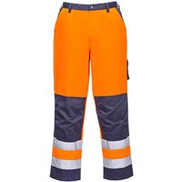 Portwest Lyon Hi Vis Work Trousers Orange / Navy 3XL 32"