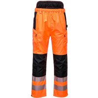 Portwest PW34 Hi Vis Work Trousers Orange / Black L 31"