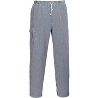 Portwest C078 Chester Chef Trousers Check Blue / White 3XL 31"