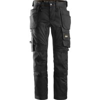 Snickers 6241 Mens Allround Work Stretch Slim Fit Trousers Holster Pockets Black 30" 32"