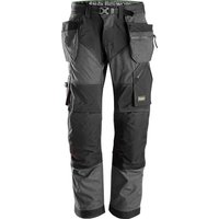 Snickers 6902 Mens Flexiwork Work Holster Pocket Trousers Regular Fit Grey / Black 36″ 37″