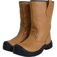 Scan Mens Texas Rigger Safety Boots Tan Size 11