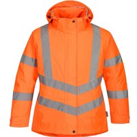 Oxford Weave 300D Class 3 Womens Hi Vis Winter Jacket Orange L