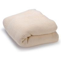 Natural Organic Cotton Waffle Weave Blanket
