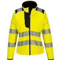 Portwest PW3 Womens Hi Vis Softshell Jacket Yellow / Black 2XL