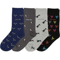 Small Motif 4 Pack Bamboo Sock Set | UK Adult 4-7