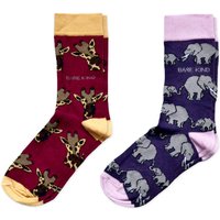 Safari Giants 2 Pack Bamboo Sock Set | UK Adult 4-7