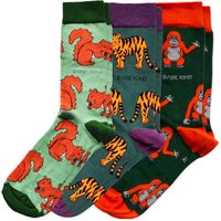 Green Lover 3 Bamboo Sock Set | UK Adult 4-7