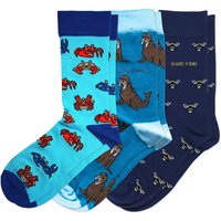 Blue Lover 3 Bamboo Sock Set | UK Adult 4-7