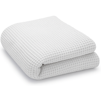 White Organic Cotton Waffle Weave Blanket