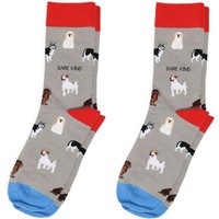 Grey Dog Pet Pair Bamboo Sock Set | UK Adult 4-7 & 7-11