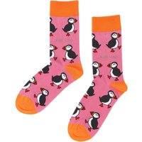 Save the Pink Puffin Bamboo Socks | UK Adult 7-11