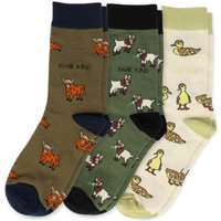 Farm Animals Bundle of 3 Bamboo Sock Set | UK Adult 4-7