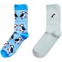 The Blue Puffin 2 Pack Bamboo Sock Set | UK Adult 4-7