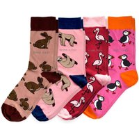 Pink Lover 4 Bamboo Sock Set | UK Adult 7-11