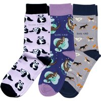 Purple Lover 3 Bamboo Sock Set | UK Adult 4-7