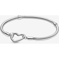 Pandora 599539C00-19 Moments Heart Closure Snake Chain Bracelet