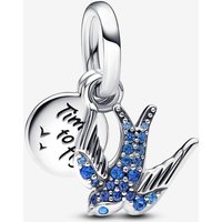 Pandora Sparkling Swallow & Quote Double Dangle Charm