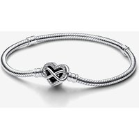 Pandora Moments Sparkling Infinity Heart Clasp Snake Chain Bracelet 19 cm