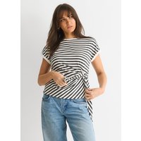 Grey Stretch Stripe Top